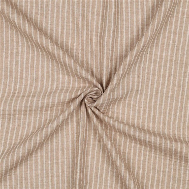 Gestreift Taupe - Musselin