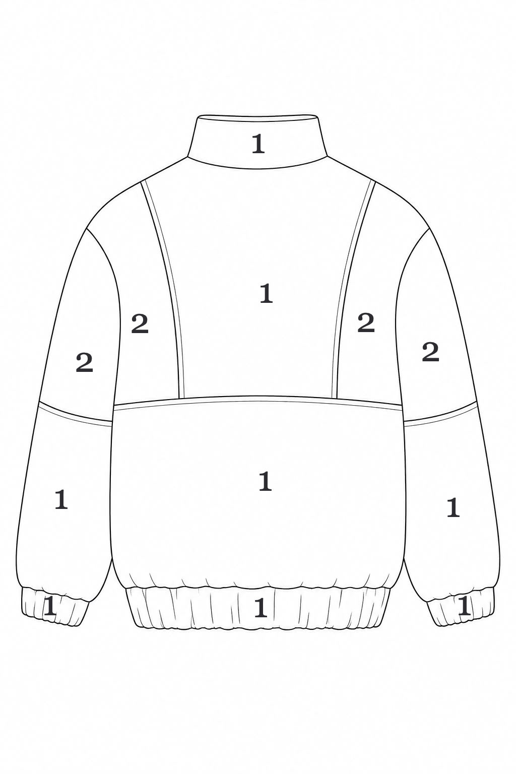 Walkjacke mit Teilung