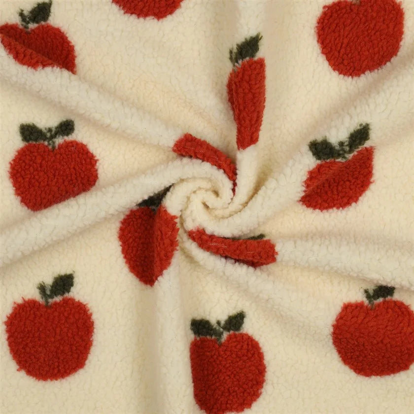 Teddystoff orange Äpfel-creme