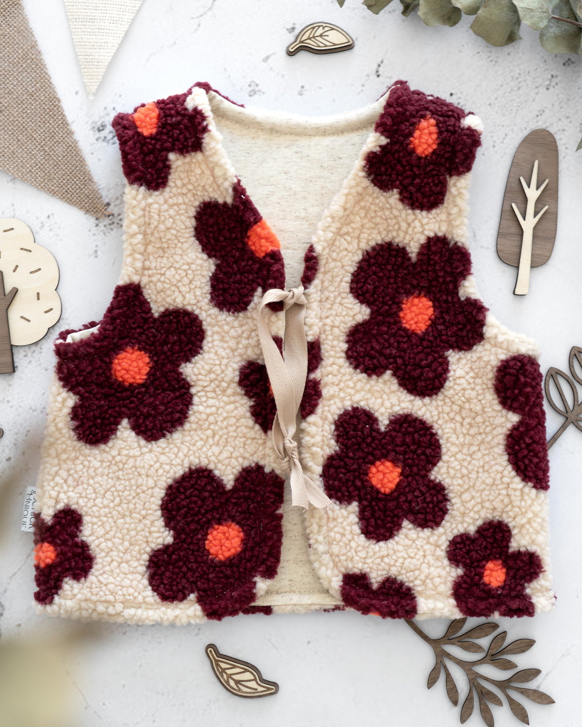 Weste Gr.98/104 Blumen cream