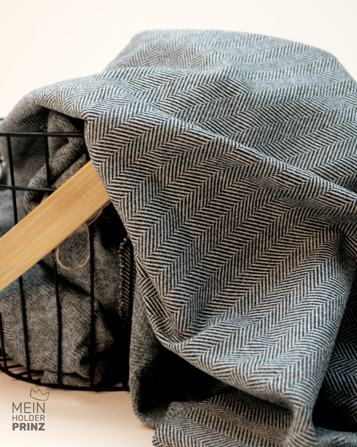 Jacquard Jersey graphit - Fischgräten Design