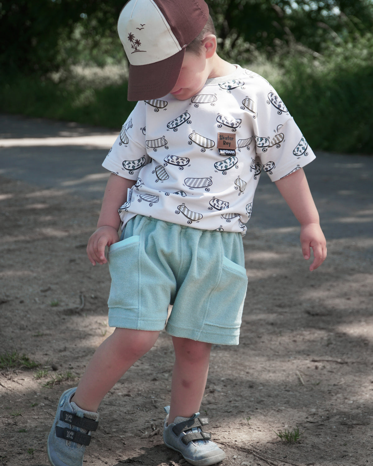 Beachshorts Loriot mit Teilung