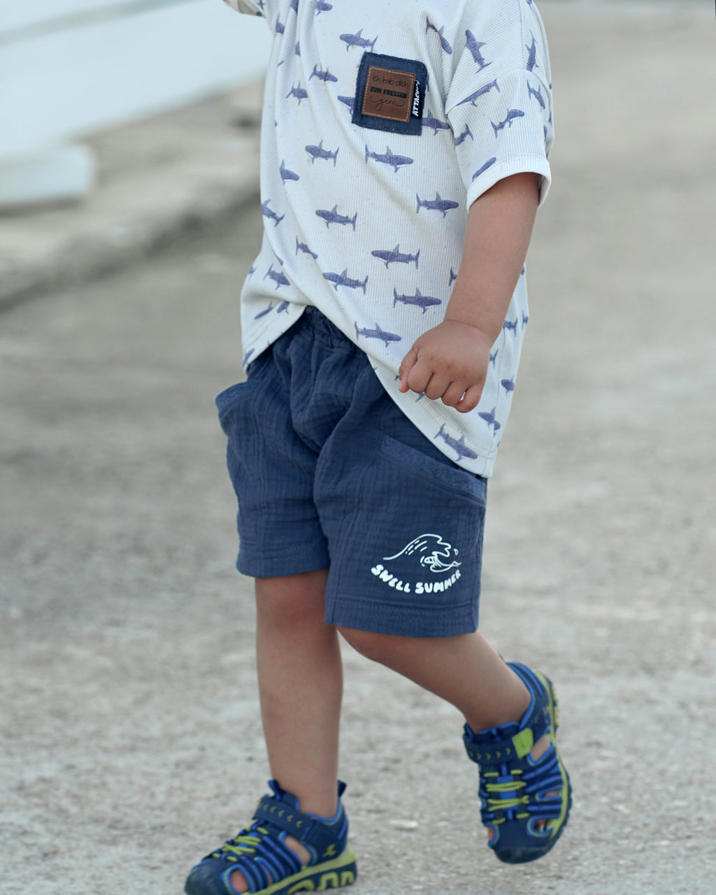 Beachshorts Loriot mit Teilung