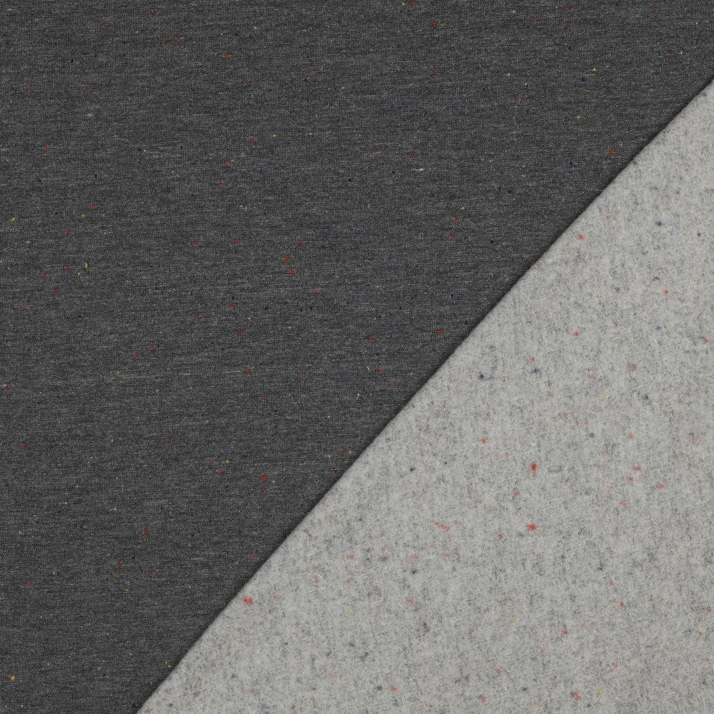 Leichter Sweatstoff-grau maliert Konfetti